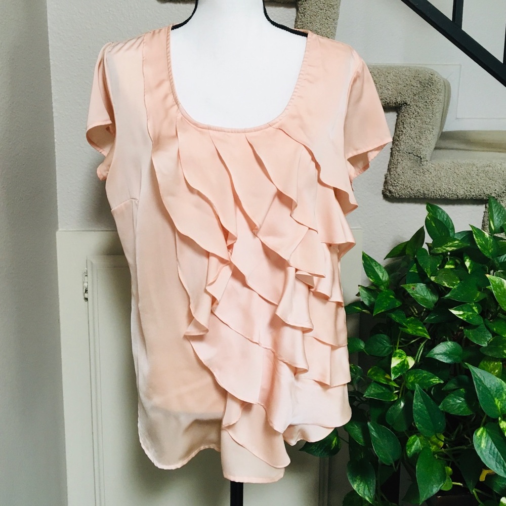 New York Peach Ruffle Top
